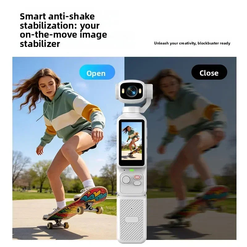 4K Handheld Vlog Camera with 180° Rotatable Lens & Fill Light