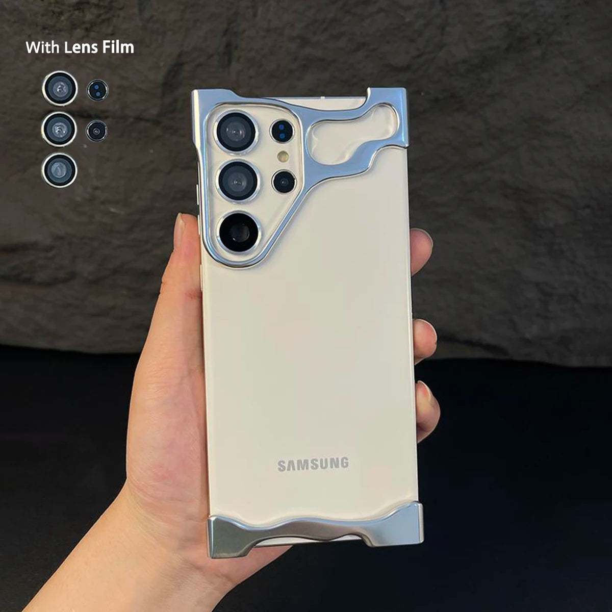 Luxury Aluminum Alloy Bumper Case with Lens Protection for Samsung Galaxy