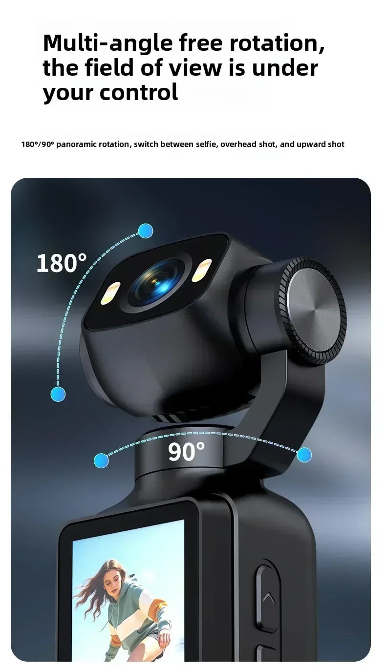 4K Handheld Vlog Camera with 180° Rotatable Lens & Fill Light