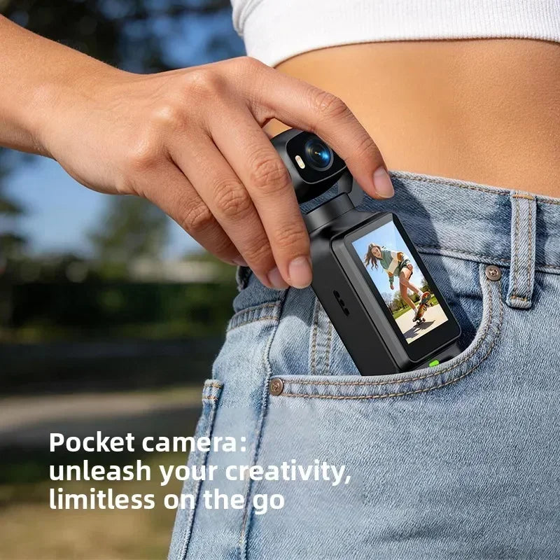 4K Handheld Vlog Camera with 180° Rotatable Lens & Fill Light