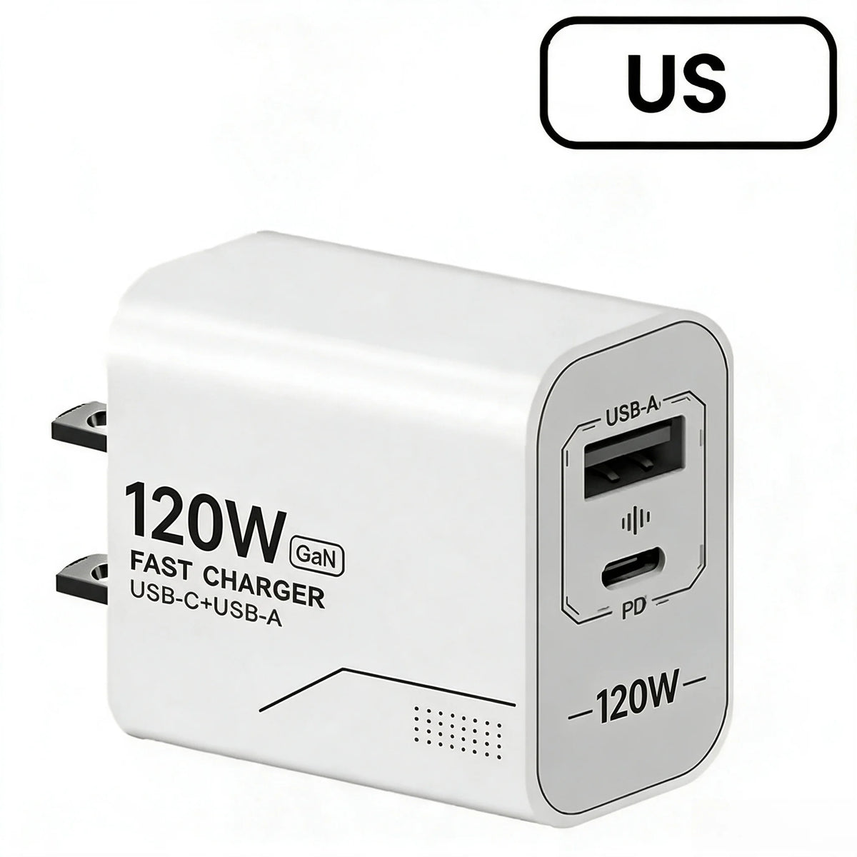 120W Dual-Port GaN USB-C Fast Charger