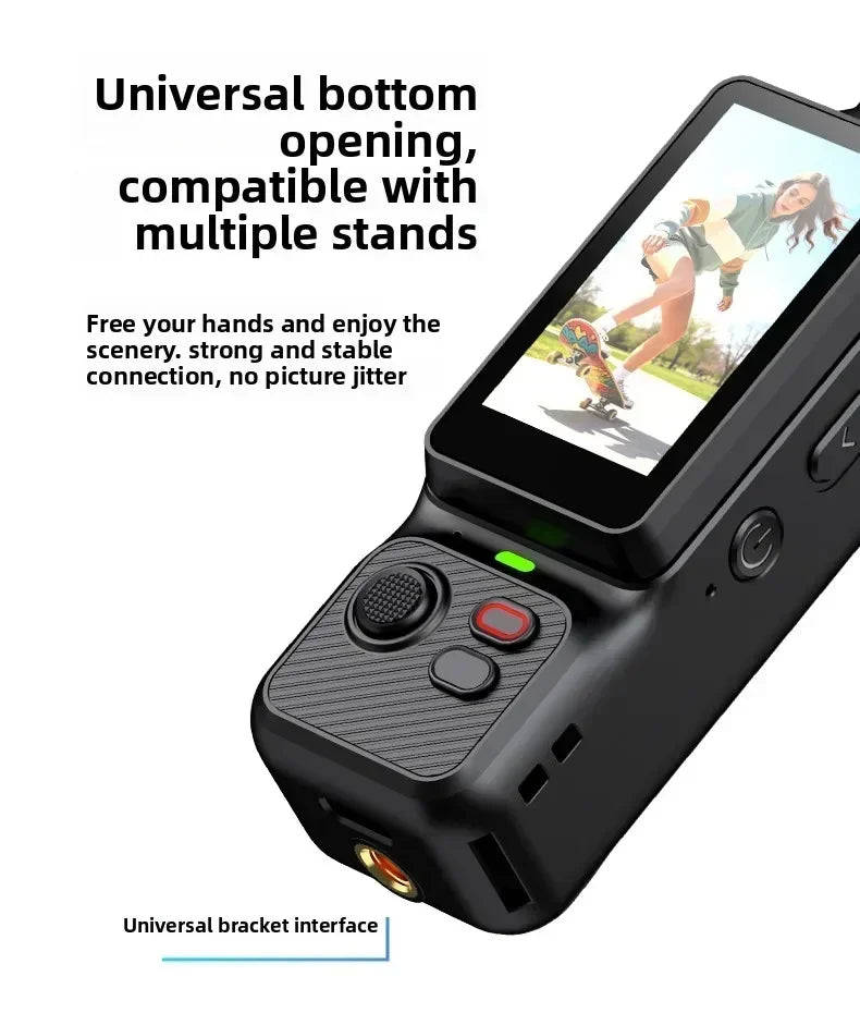 4K Handheld Vlog Camera with 180° Rotatable Lens & Fill Light