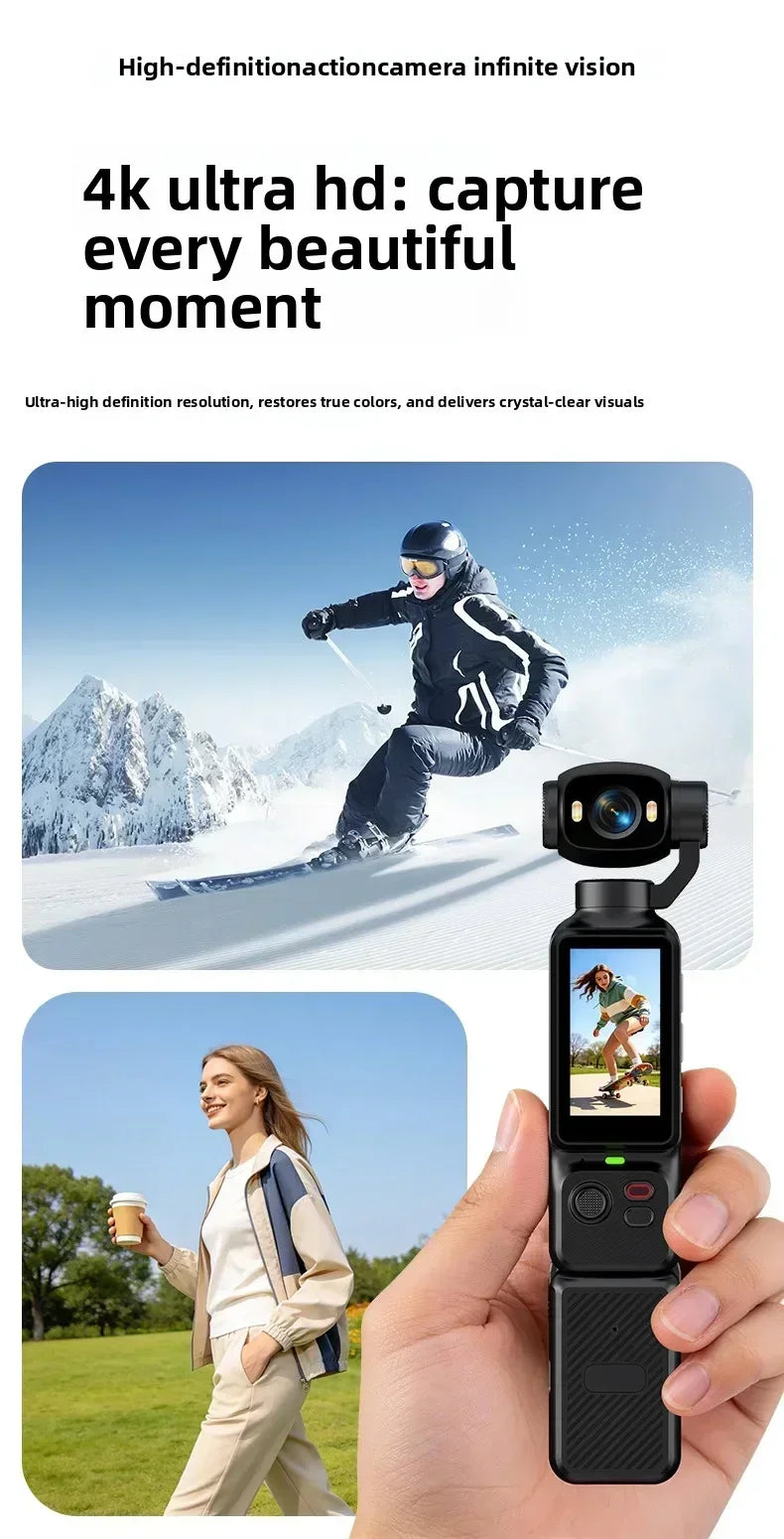 4K Handheld Vlog Camera with 180° Rotatable Lens & Fill Light