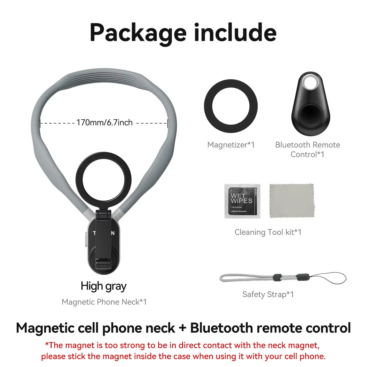 TELESIN Magnetic Quick-Release Neck Mount for Smartphones