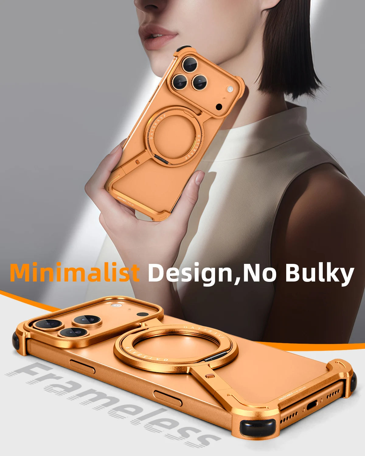 360° Rotatable Metal MagSafe Case with Stand for iPhone 17