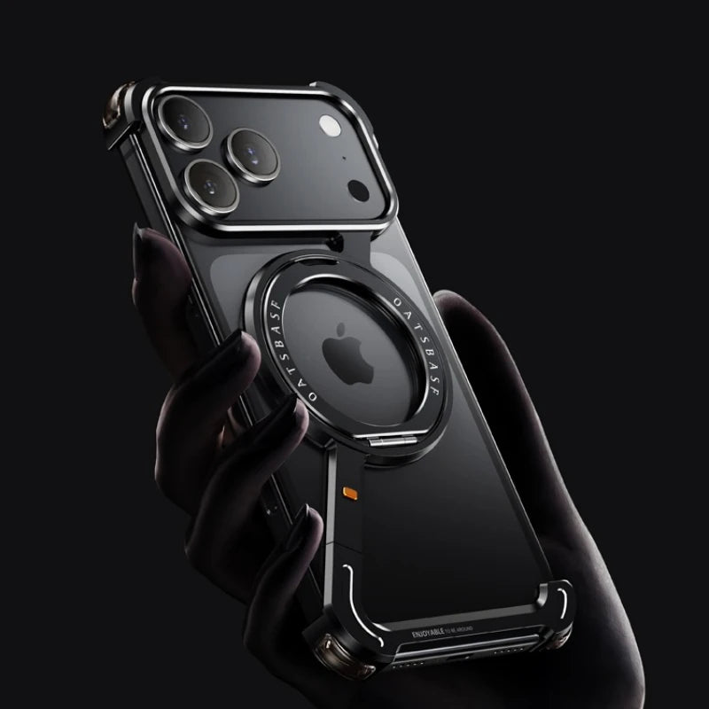 360° Rotatable Metal MagSafe Case with Stand for iPhone 17