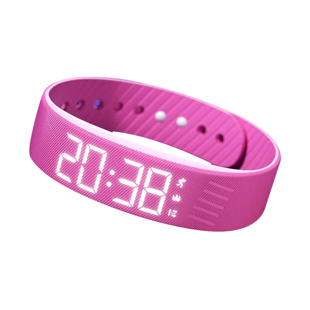 LED Digital Alarm Clock Bracelet with Pedometer