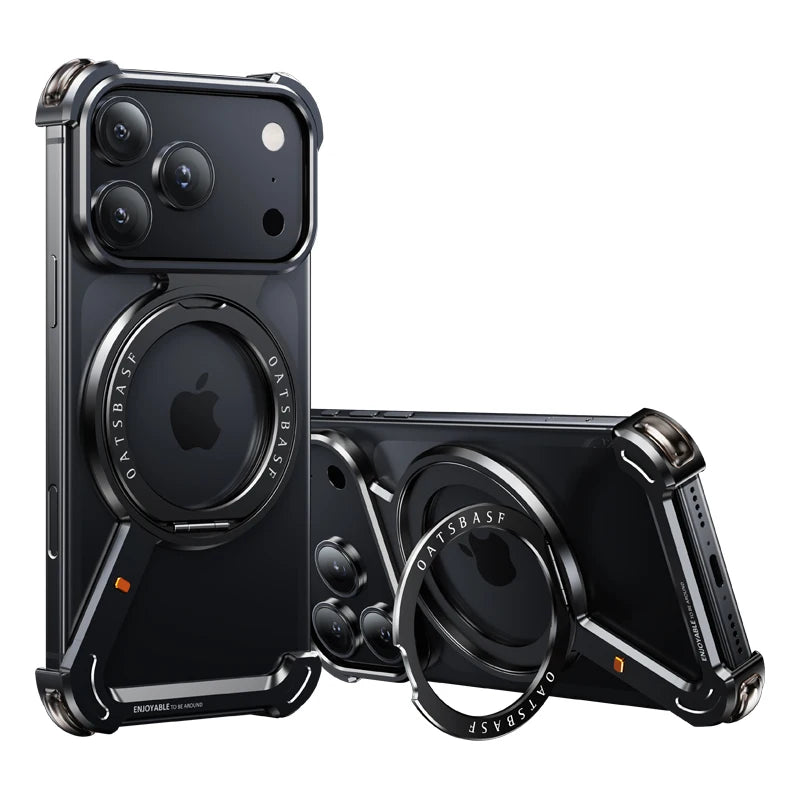 360° Rotatable Metal MagSafe Case with Stand for iPhone 17