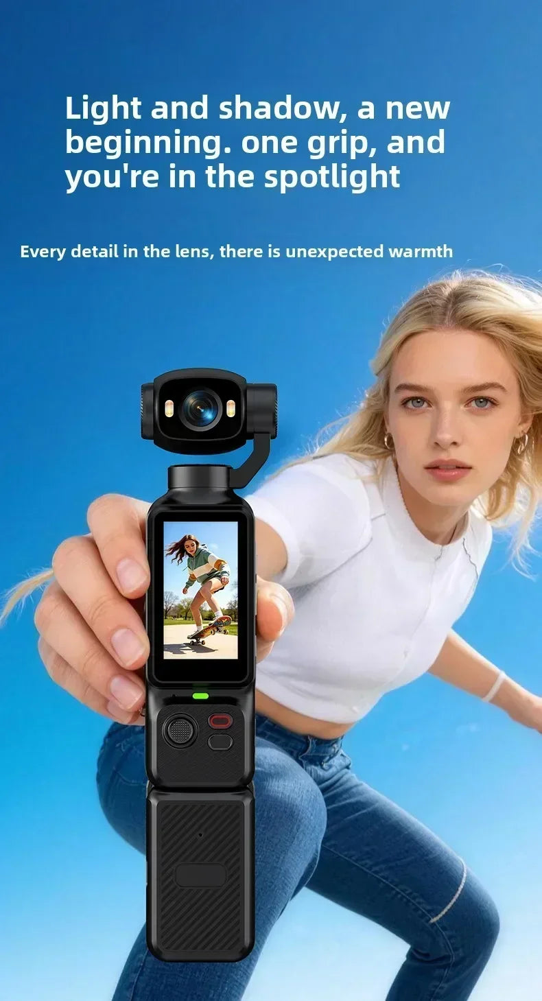 4K Handheld Vlog Camera with 180° Rotatable Lens & Fill Light