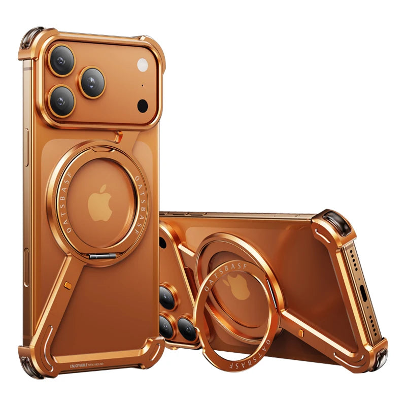 360° Rotatable Metal MagSafe Case with Stand for iPhone 17