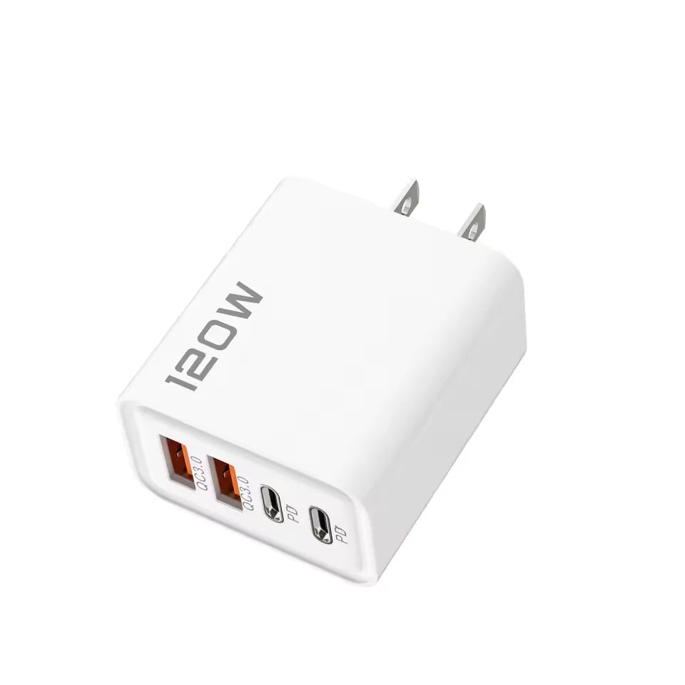 120W 4-Port USB-C Fast Charging Wall Charger