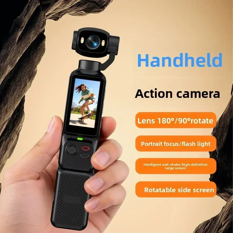4K Handheld Vlog Camera with 180° Rotatable Lens & Fill Light