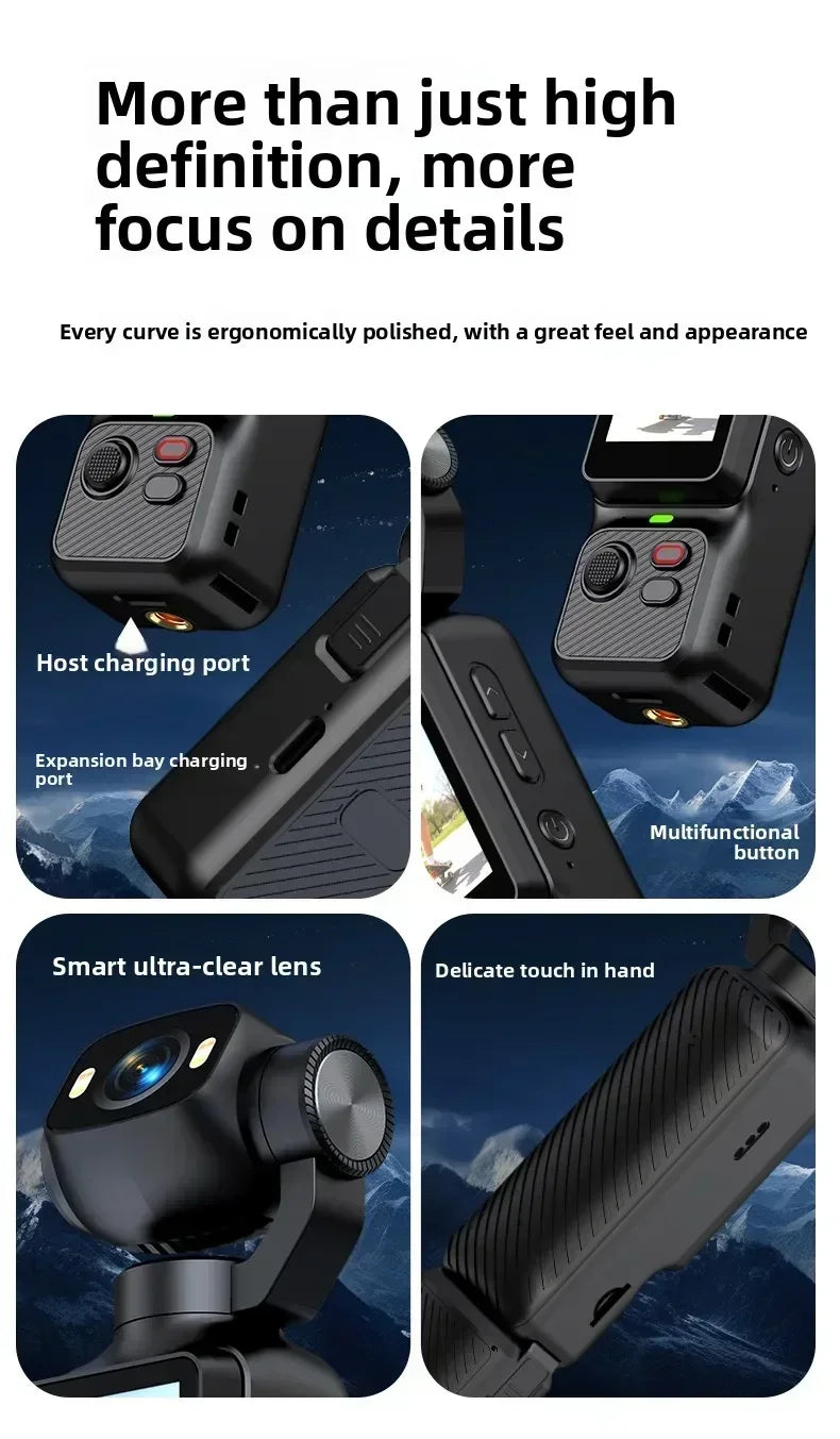 4K Handheld Vlog Camera with 180° Rotatable Lens & Fill Light