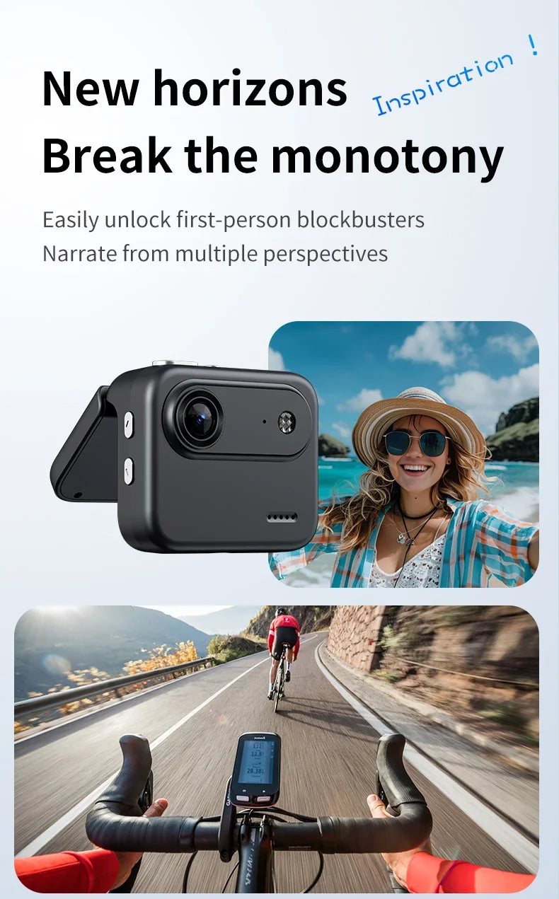 4K Mini Vlog Action Camera with Flip Screen & Wide Angle