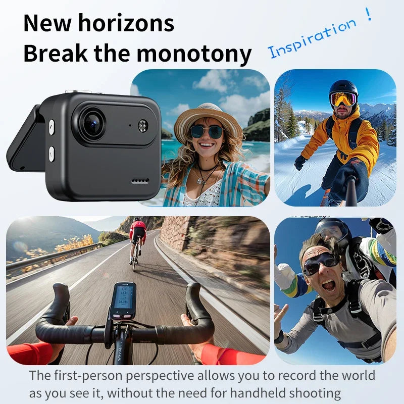 4K Mini Vlog Action Camera with Flip Screen & Wide Angle
