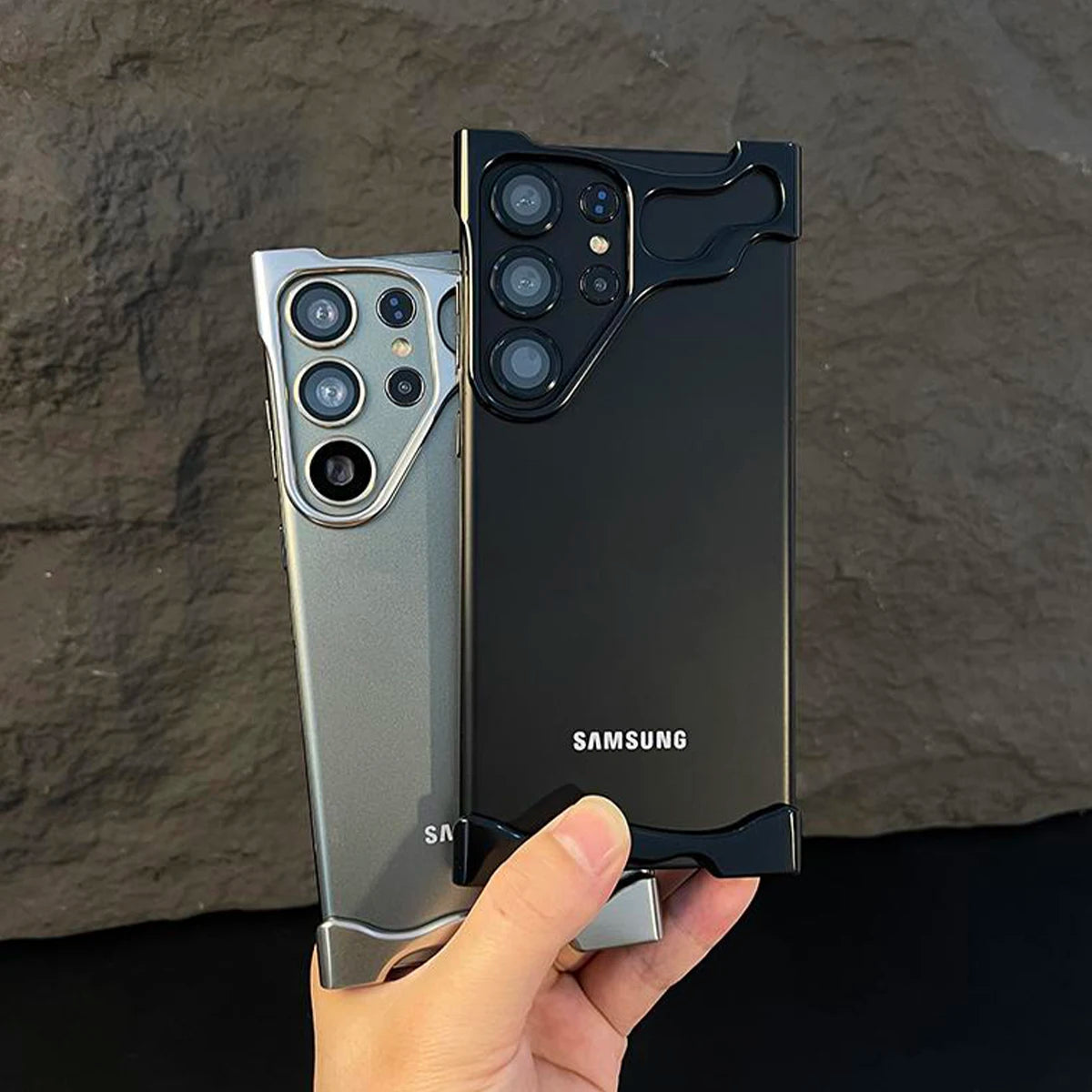 Luxury Aluminum Alloy Bumper Case with Lens Protection for Samsung Galaxy