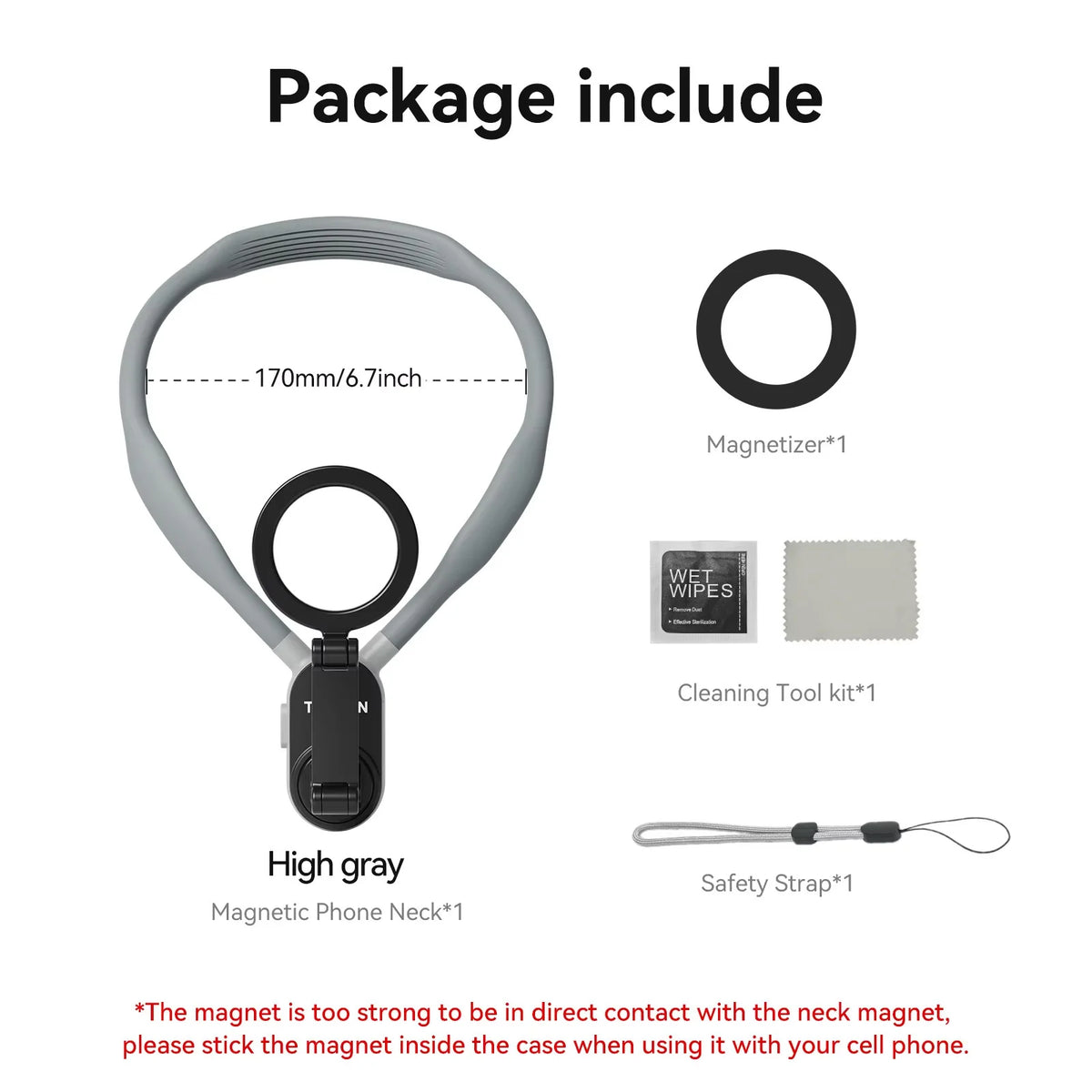 TELESIN Magnetic Quick-Release Neck Mount for Smartphones