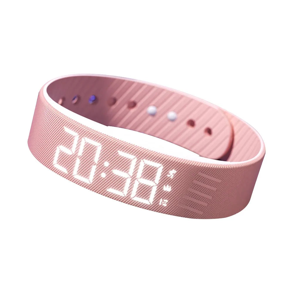 LED Digital Alarm Clock Bracelet with Pedometer