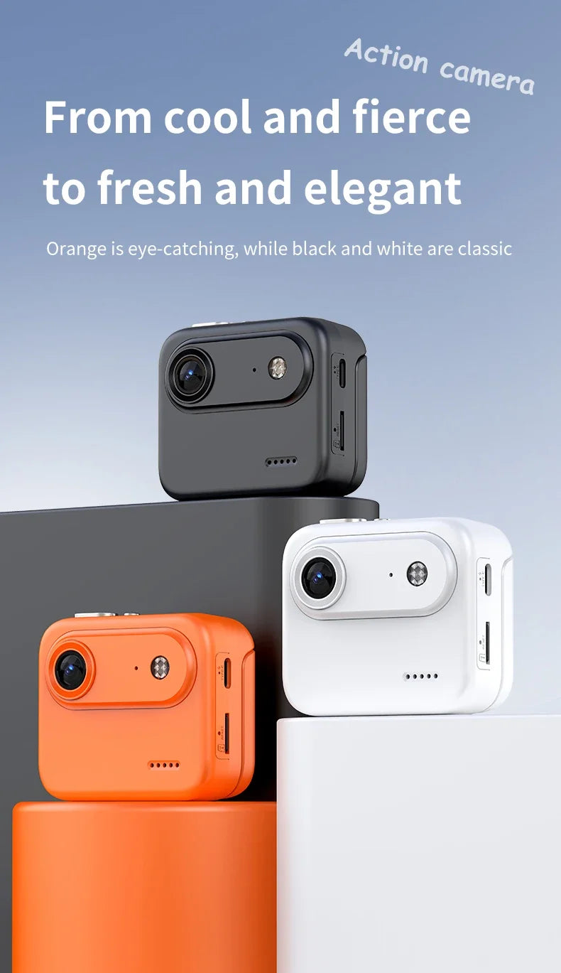 4K Mini Vlog Action Camera with Flip Screen & Wide Angle