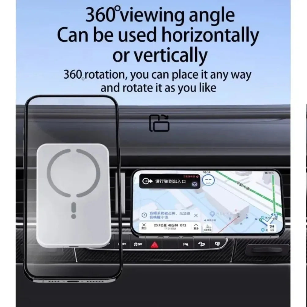 MagSafe Magnetic Car Vent Phone Holder & Wireless Charger