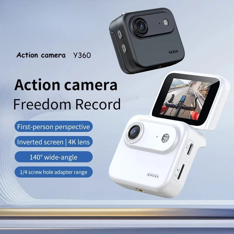 4K Mini Vlog Action Camera with Flip Screen & Wide Angle
