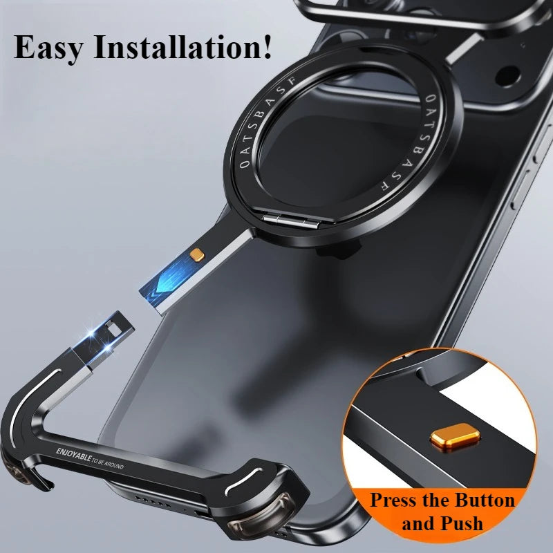 360° Rotatable Metal MagSafe Case with Stand for iPhone 17