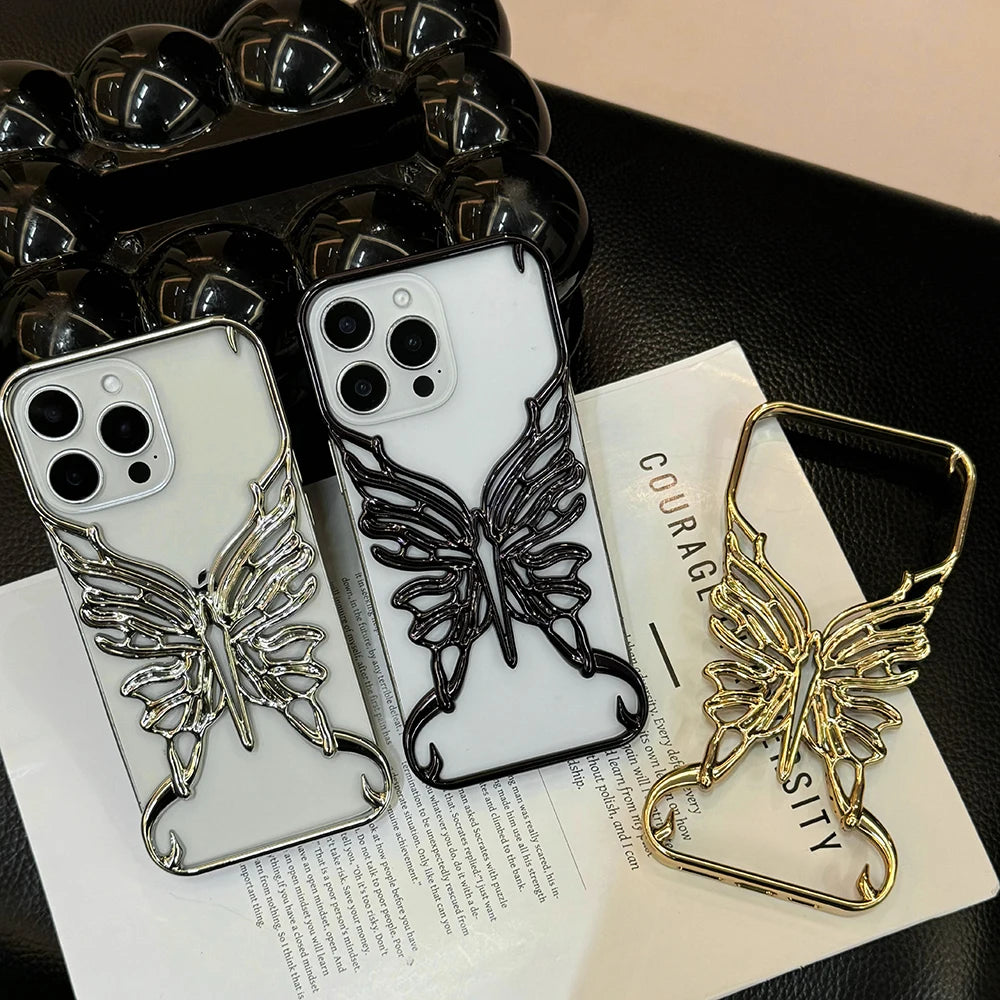 3D Butterfly Electroplated Heat-Dissipating Case for iPhone