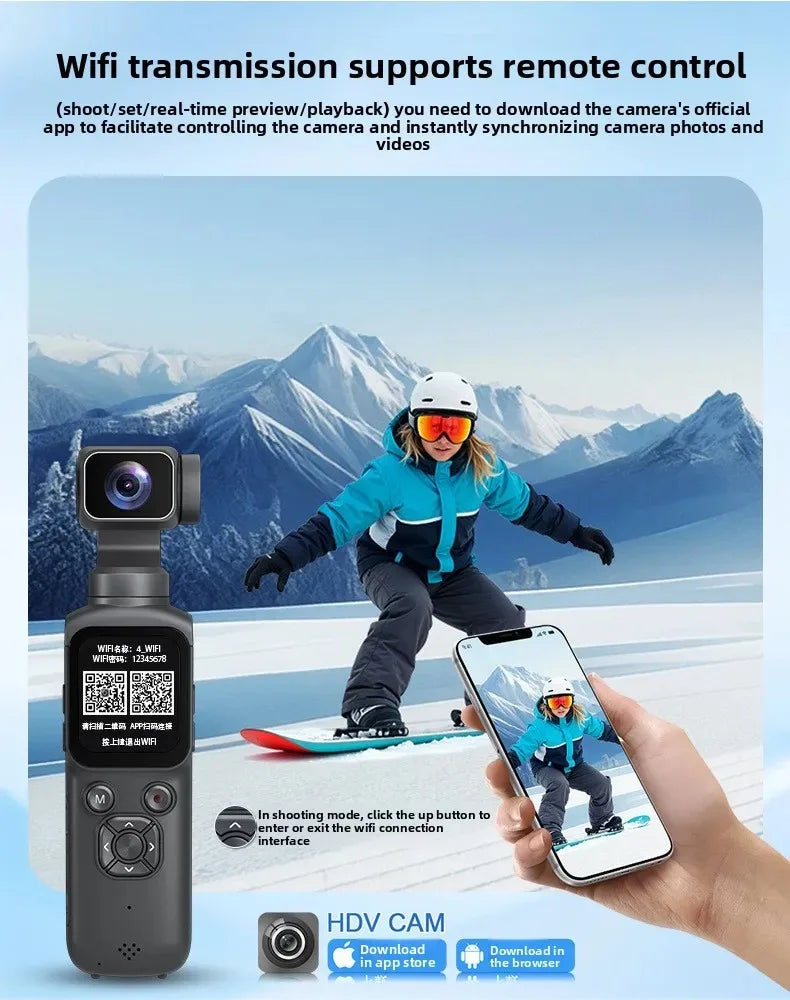 4K Handheld Vlog Camera with 330° Face Tracking