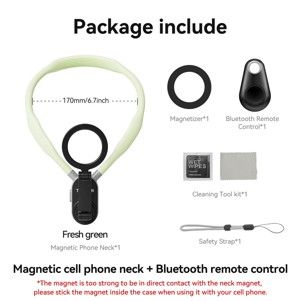 TELESIN Magnetic Quick-Release Neck Mount for Smartphones