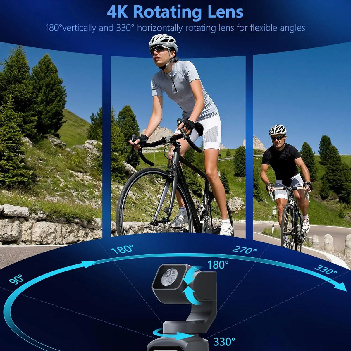 4K Handheld Vlog Camera with 330° Face Tracking