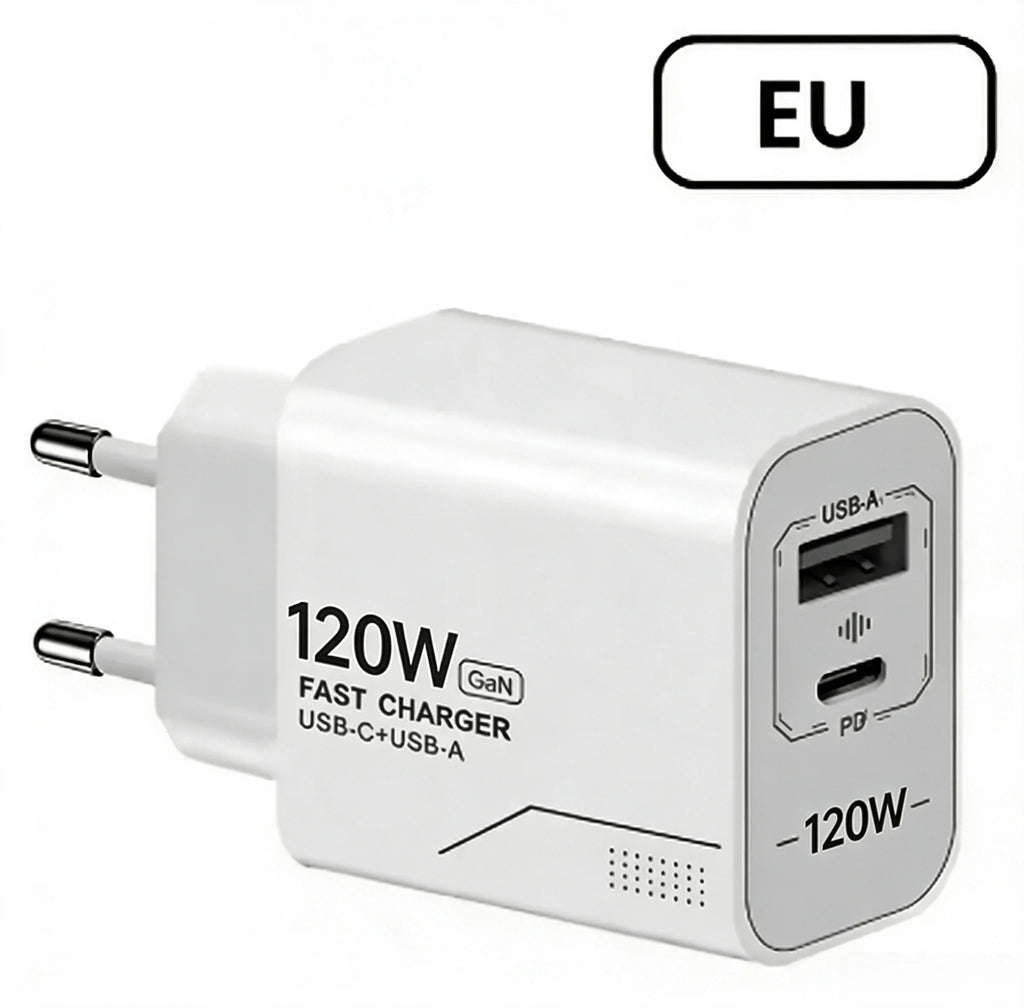 120W Dual-Port GaN USB-C Fast Charger