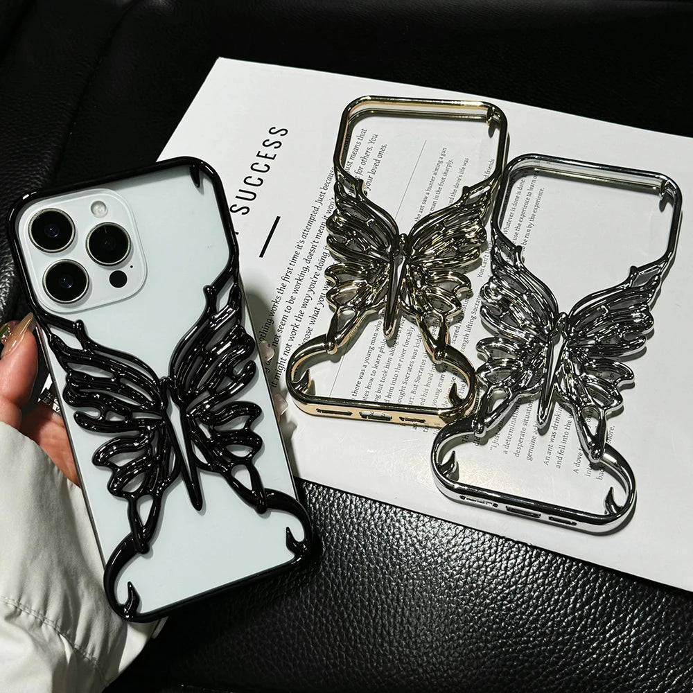 3D Butterfly Electroplated Heat-Dissipating Case for iPhone
