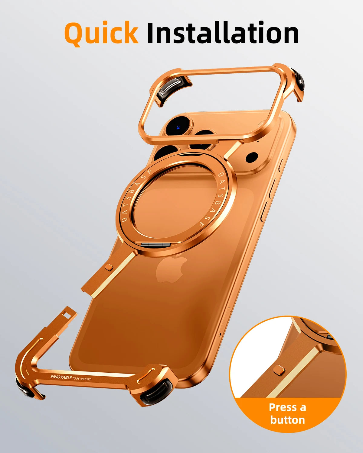 360° Rotatable Metal MagSafe Case with Stand for iPhone 17