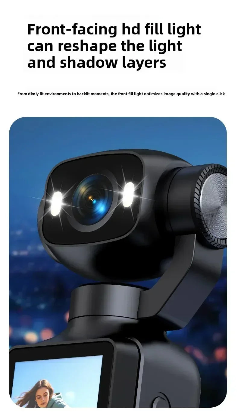 4K Handheld Vlog Camera with 180° Rotatable Lens & Fill Light