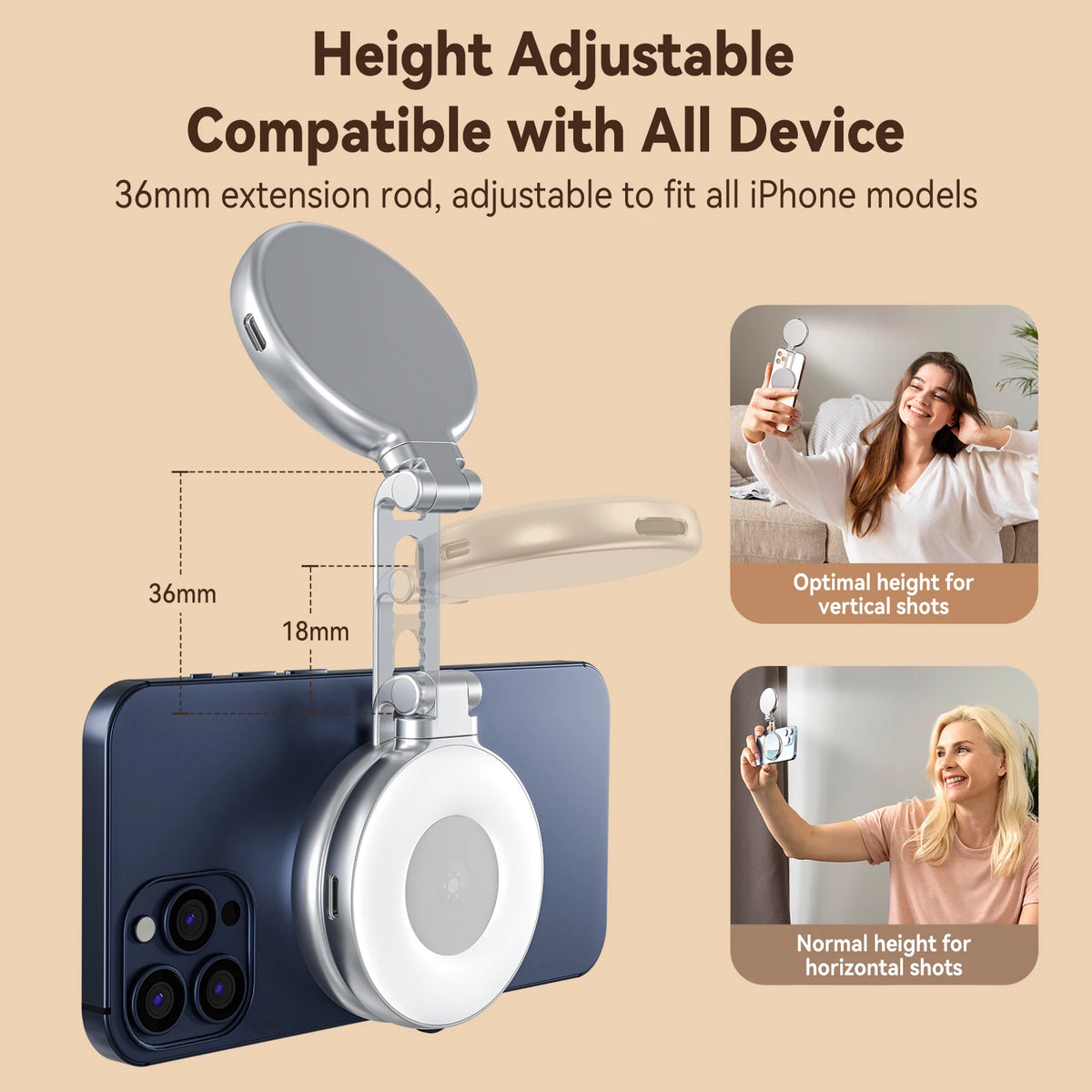 TELESIN Magnetic Mini Selfie Fill Light for Smartphones