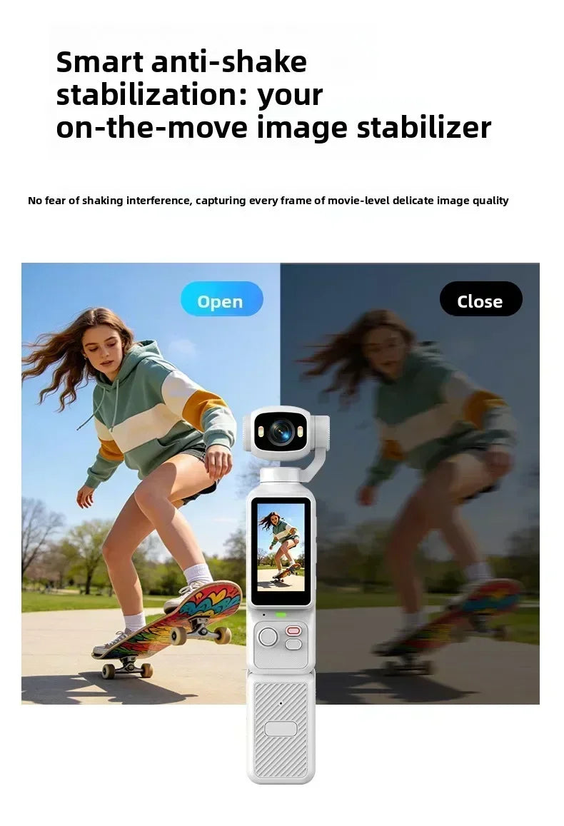 4K Handheld Vlog Camera with 180° Rotatable Lens & Fill Light