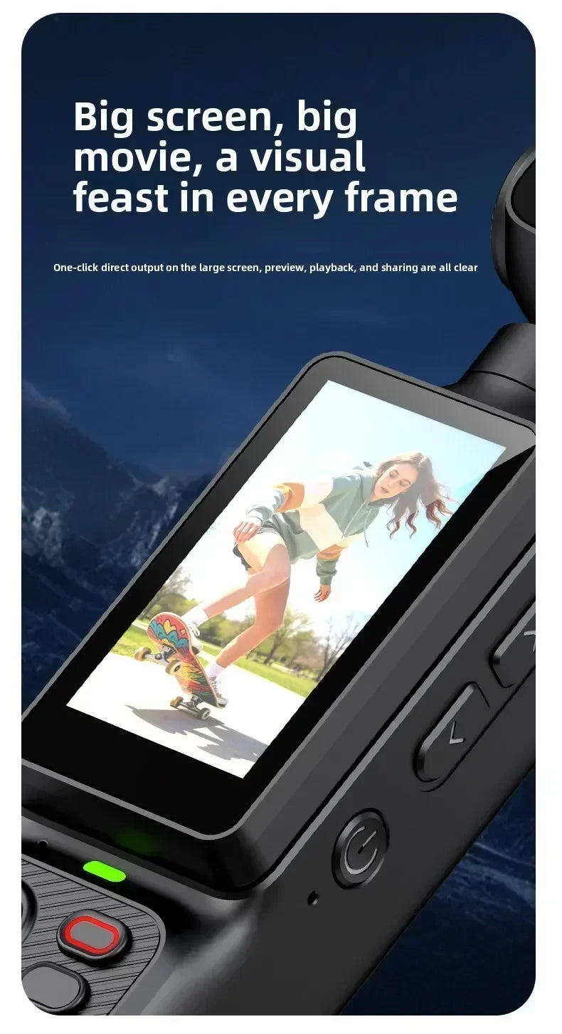 4K Handheld Vlog Camera with 180° Rotatable Lens & Fill Light