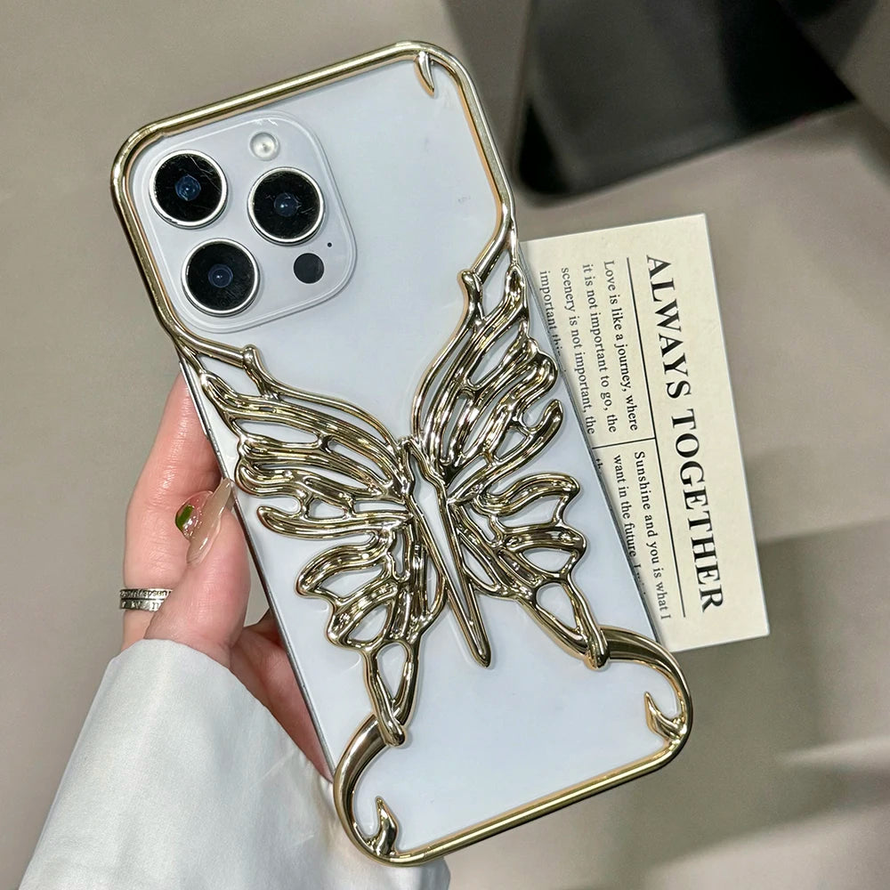 3D Butterfly Electroplated Heat-Dissipating Case for iPhone